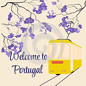 Welcome to Portugal. Tourist banner, postcard. photo